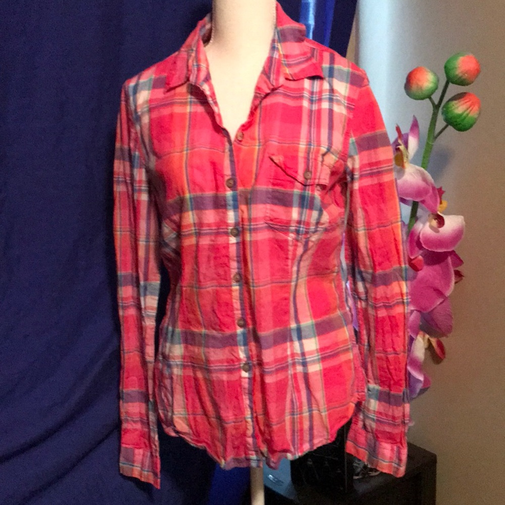 Pink Plaid Button Down
